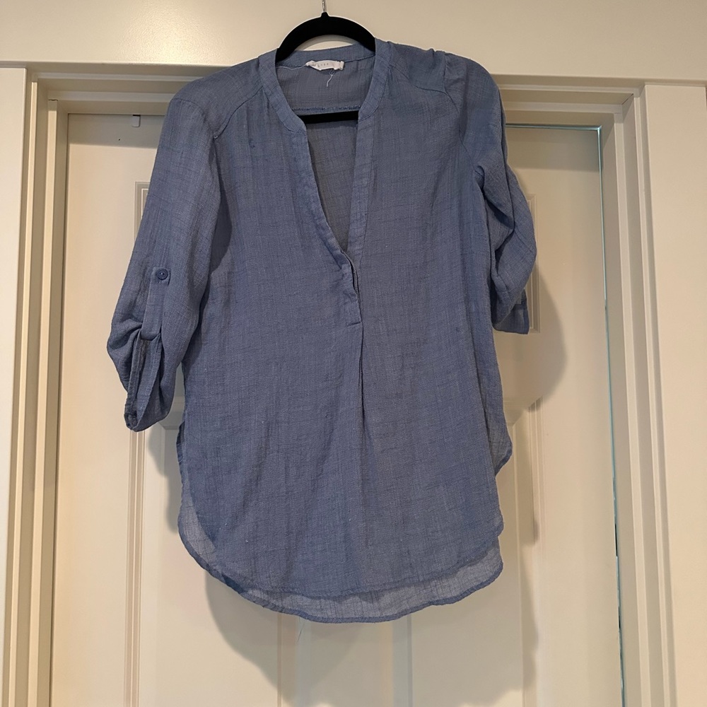 Lush Flowy Powder Blue Top